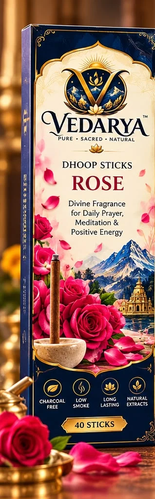 VEDARYA Rose Dhoop Sticks front packaging